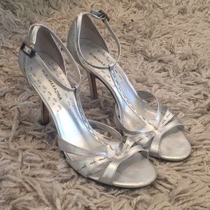 Strappy Silver BCBG Sandal Heels